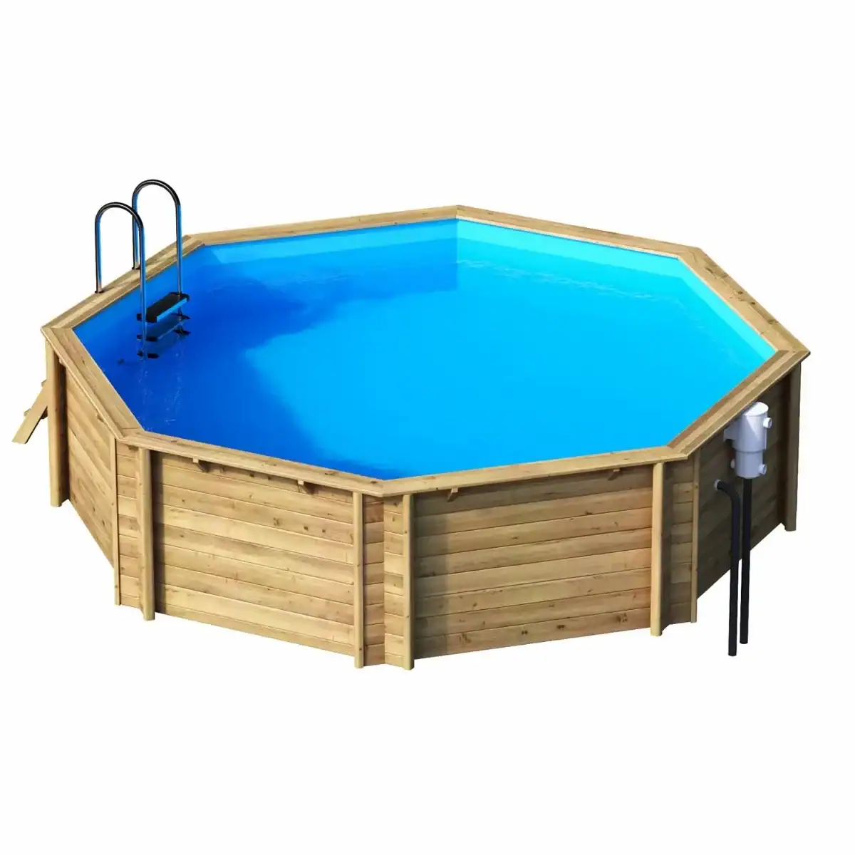 Pool aus Holz Tropic Octo 414, Höhe 1,20 Meter, ideal für sommerliche Entspannung.