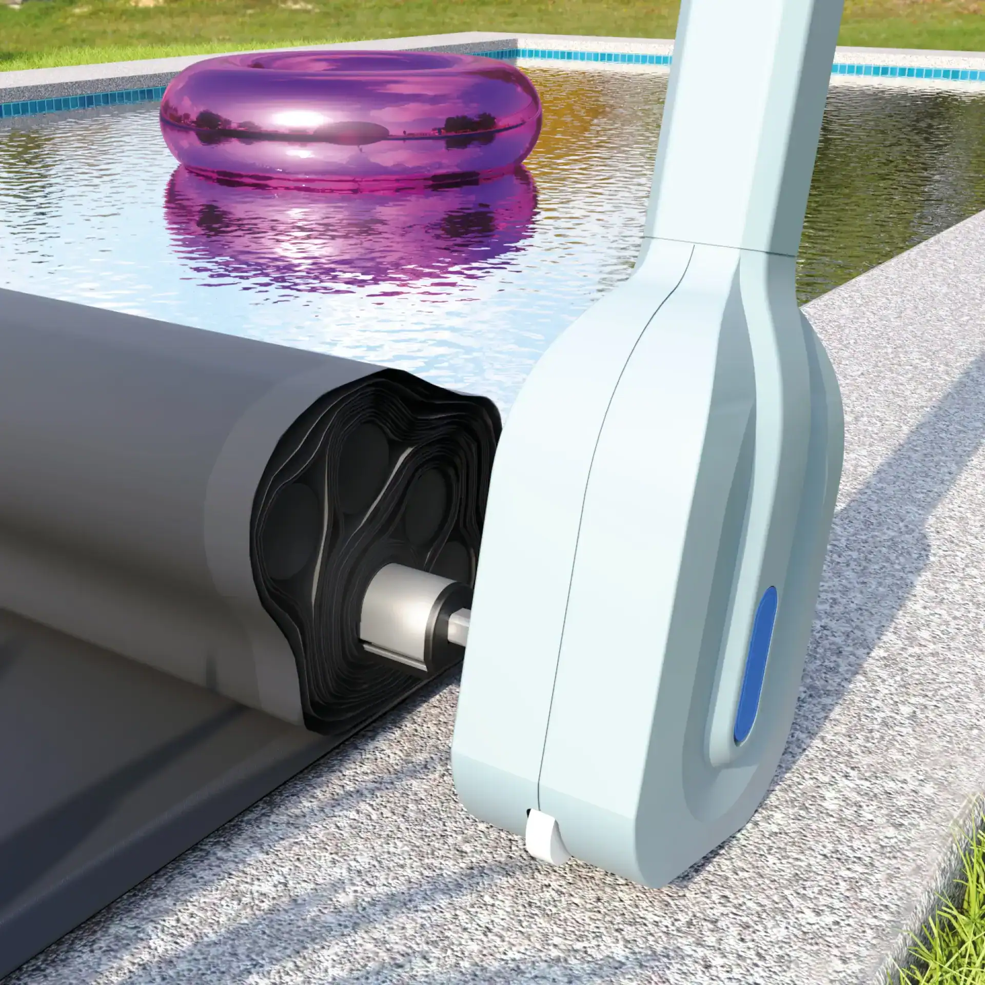 Motorisiertes Aufrollsystem für Lamellenabdeckung
