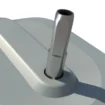 Motorisiertes Aufrollsystem für Poolabdeckung mit Stäben.
