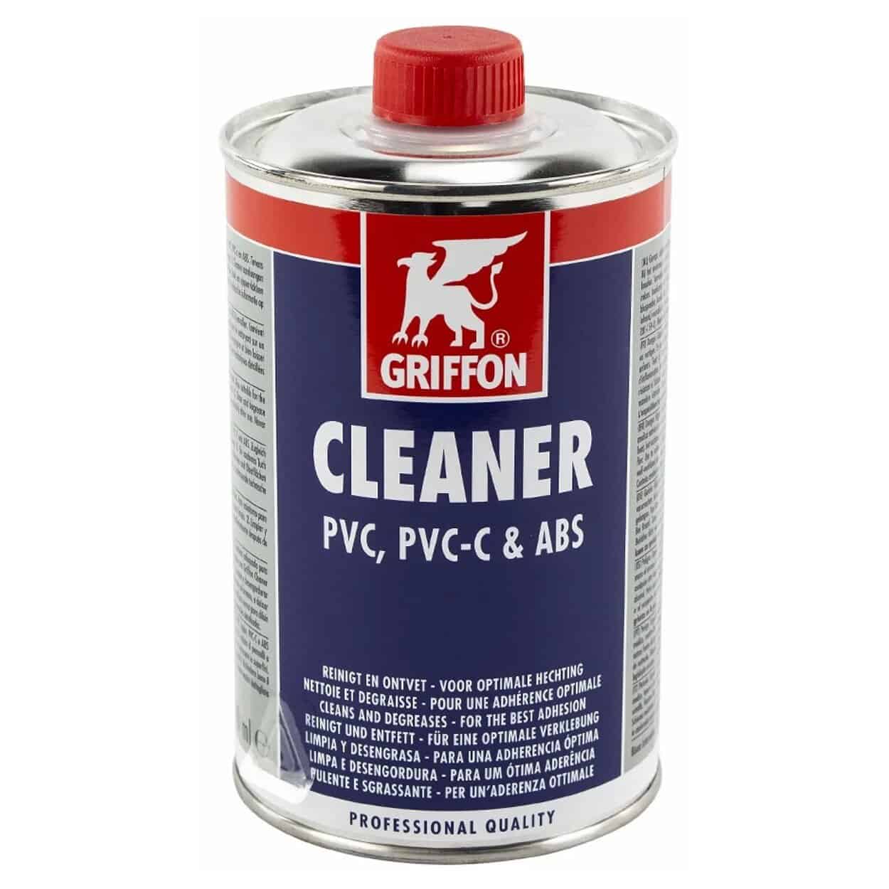 Griffon PVC Cleaner 500ml zur Reinigung von PVC-, PVC-C- und ABS-Oberflächen.