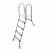 Edelstahl-Pooltreppe mit 4 Stufen und A-Rahmen-Design für einen sicheren Zugang.