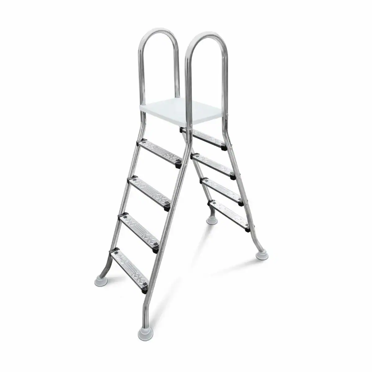 W'eau A-frame Edelstahl-Poolleiter 2 x 4 Stufen - AISI 304