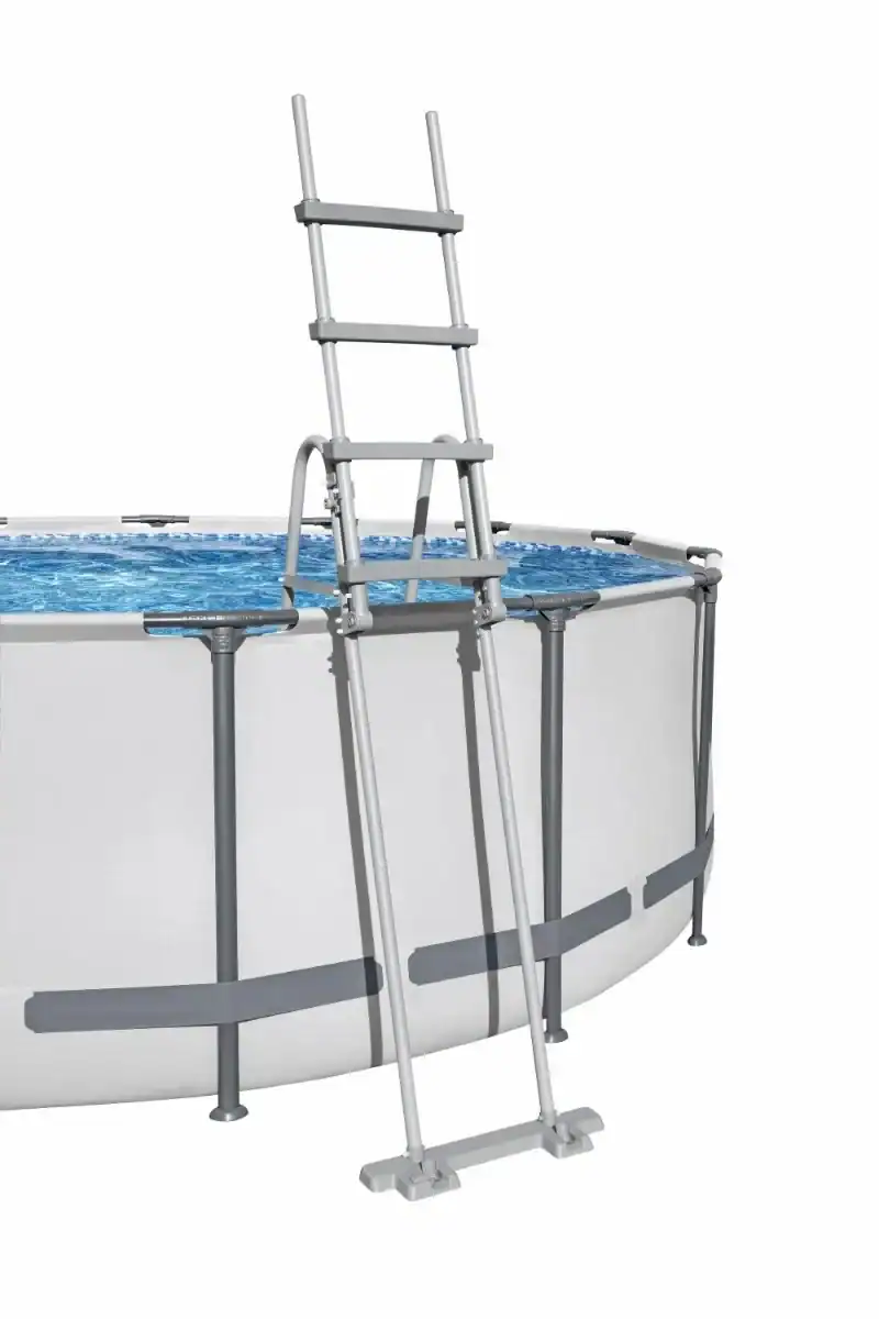 Poolleiter für Bestway Pools, verstellbar von 107 bis 122 cm, mit abnehmbaren Stufen für sicher.