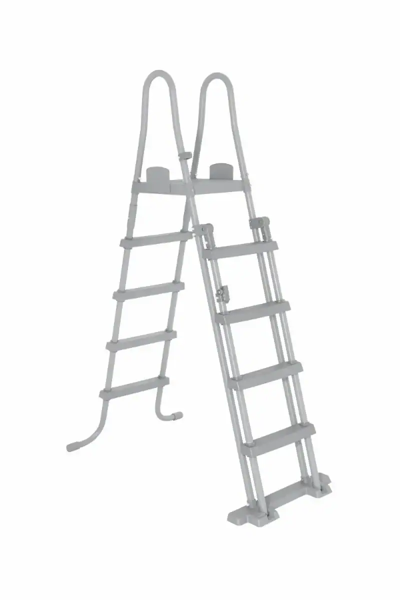 Bestway Poolleiter 122-132 cm mit abnehmbaren Stufen für sicheres Ein- und Aussteigen.