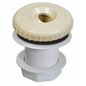 Einlaufdüse und Mutter für Poolfilter, Farbe Sand/Beige, geeignet für Poolteile.
