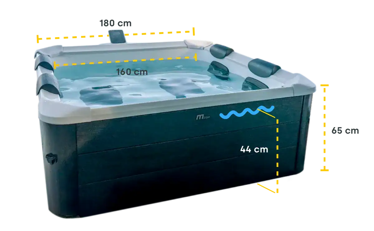 Swim-Spa Oslo Plus Frame-Spa für 6 Personen, ideal zum Entspannen und für Wellness zu Hause.