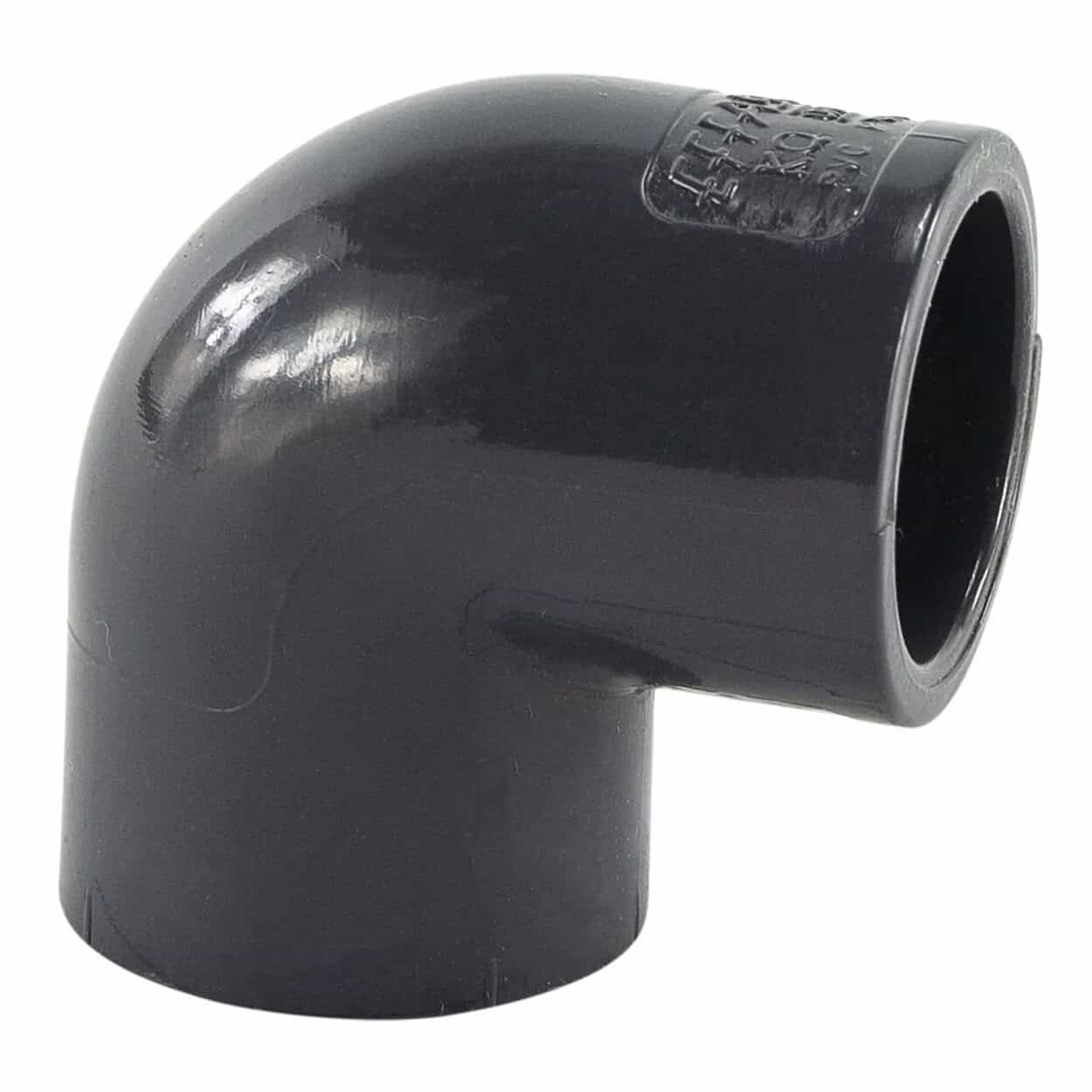 PVC-Winkel 90 Grad, 20mm, geeignet für Poolrohre und Wasserleitungen.