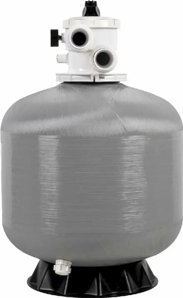 Sandfilter für Pools, verstärkt mit Polyester, geeignet für Top-Mount-Installation, 6,5m³ Kapazität.