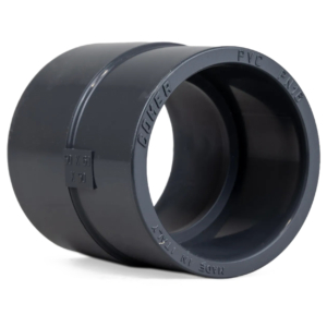 Reduziermuffe PVC 63/50 mm, grau für Poolrohre und Leitungen.