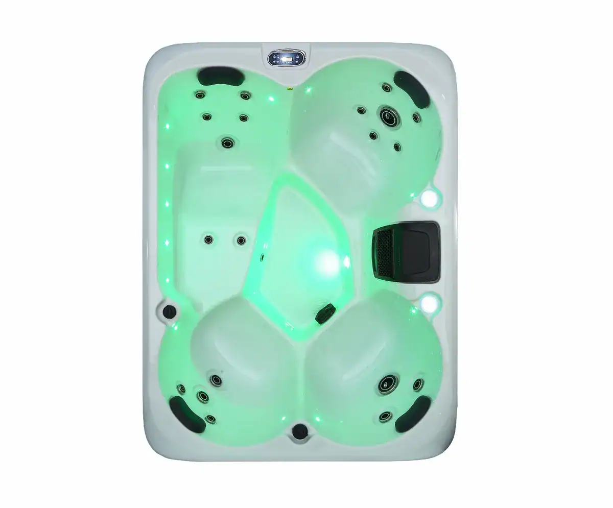 W'eau Como Spa für 4 Personen mit LED-Beleuchtung und Massagedüsen.