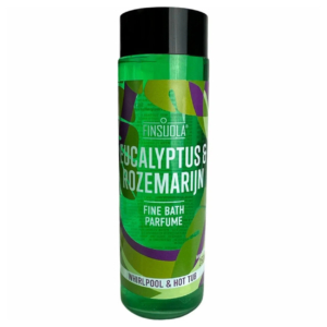 Badeparfum Eukalyptus und Rosmarin in Flasche, geeignet für Whirlpool und Bad.