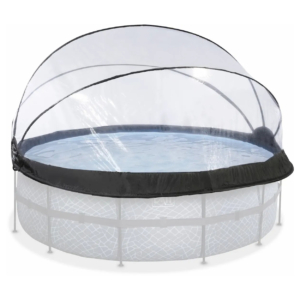 Runde Poolüberdachung ECO 427 cm für Schutz und Privatsphäre.