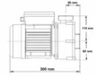 Umwälzpumpe für Spa mit 0,33 PS, kompaktes Design, 300 mm lang.