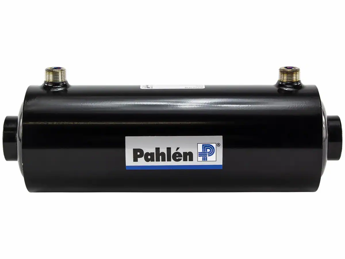 Pool-Wärmetauscher aus Edelstahl Pahlen Hi-flow HF 28 für effiziente Beheizung.