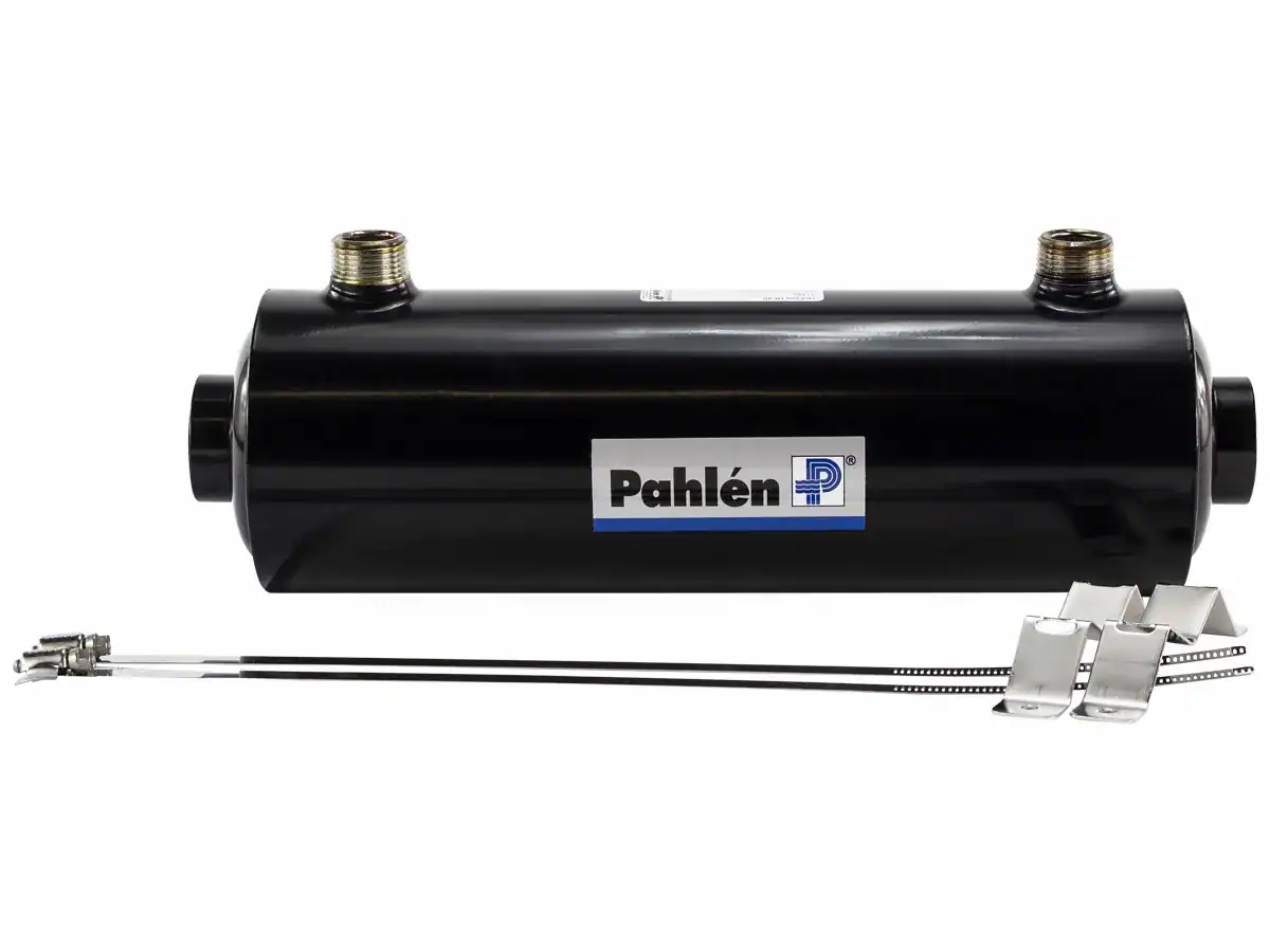 Pool-Wärmetauscher Pahlen Hi-flow HF 40 aus Edelstahl für effiziente Beheizung.