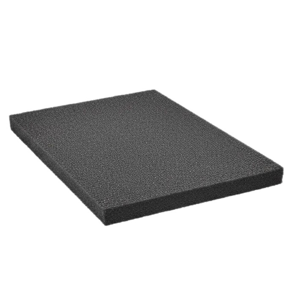 Schwarze Gummi-Unterlagsmatte 50x25 cm für den Pooluntergrund.