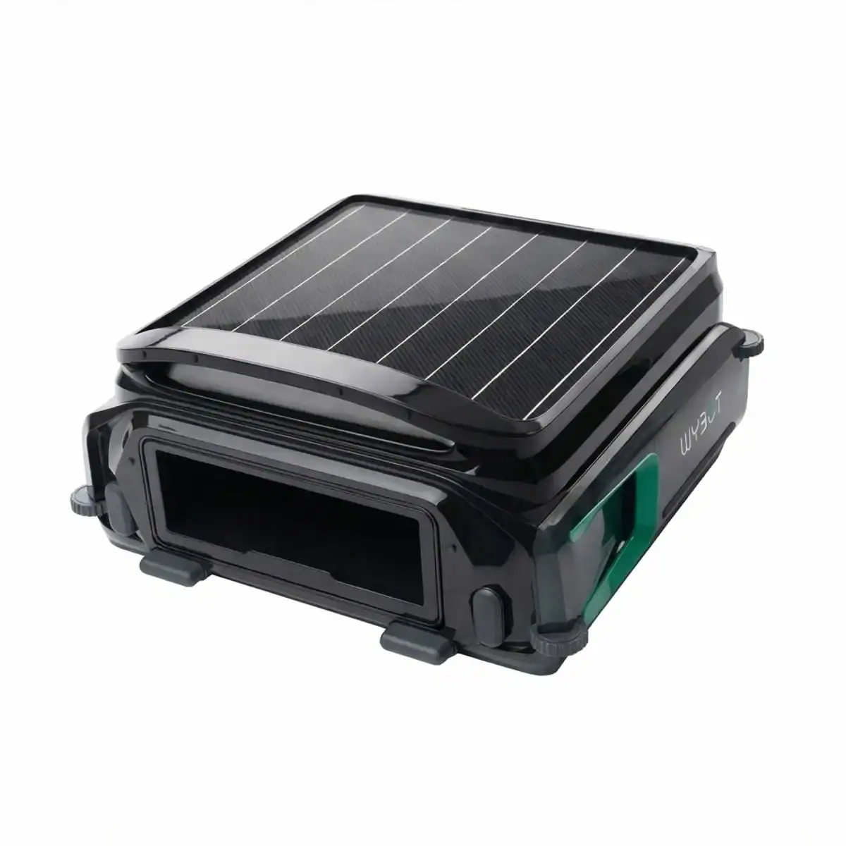 Poolroboter mit Solarpaneel für Poolreinigung, energiesparend und effizient.