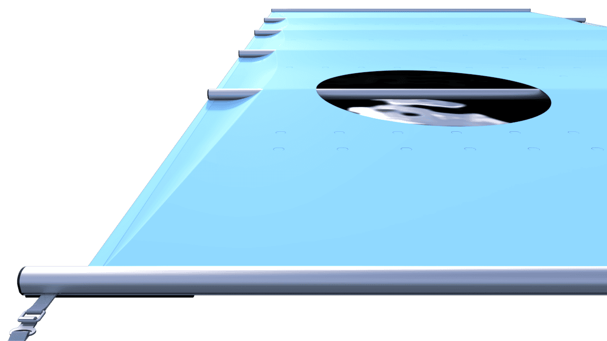 Blaue Sicherheitsabdeckung für Pool, pro m².