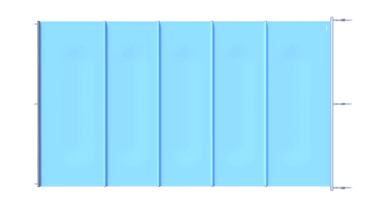 Sicherheitsabdeckung Tube in Blau für Pools, pro m².