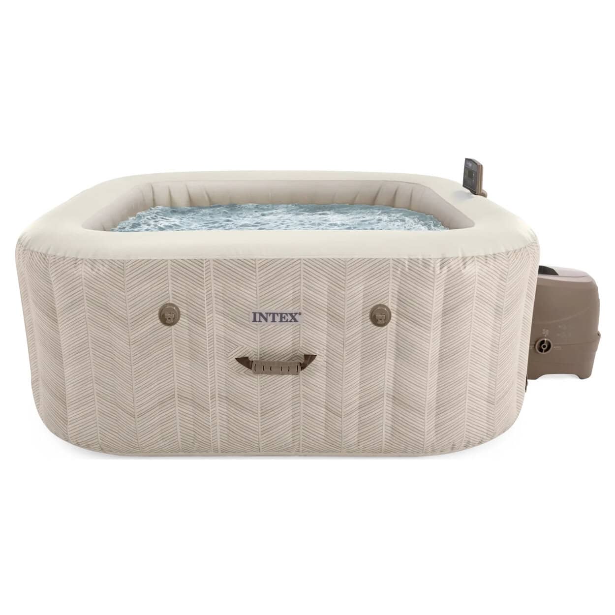 Intex Pure Spa Chevron Deluxe, aufblasbarer Whirlpool für 4 Personen, luxuriöses Design und Entspannung.