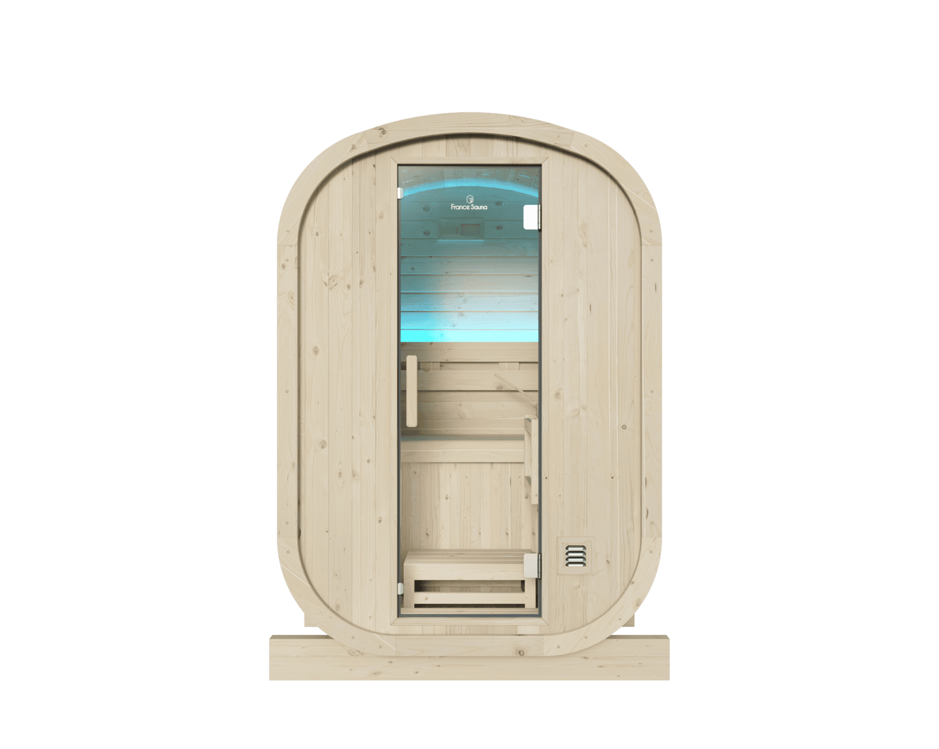 Luxuriöse kompakte Außensauna von Holl's Sauna Gaïa Urban, modernes Design.