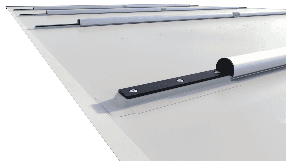 Hellgraue Sicherheitsabdeckung "Extra Top" für Pools, pro m².