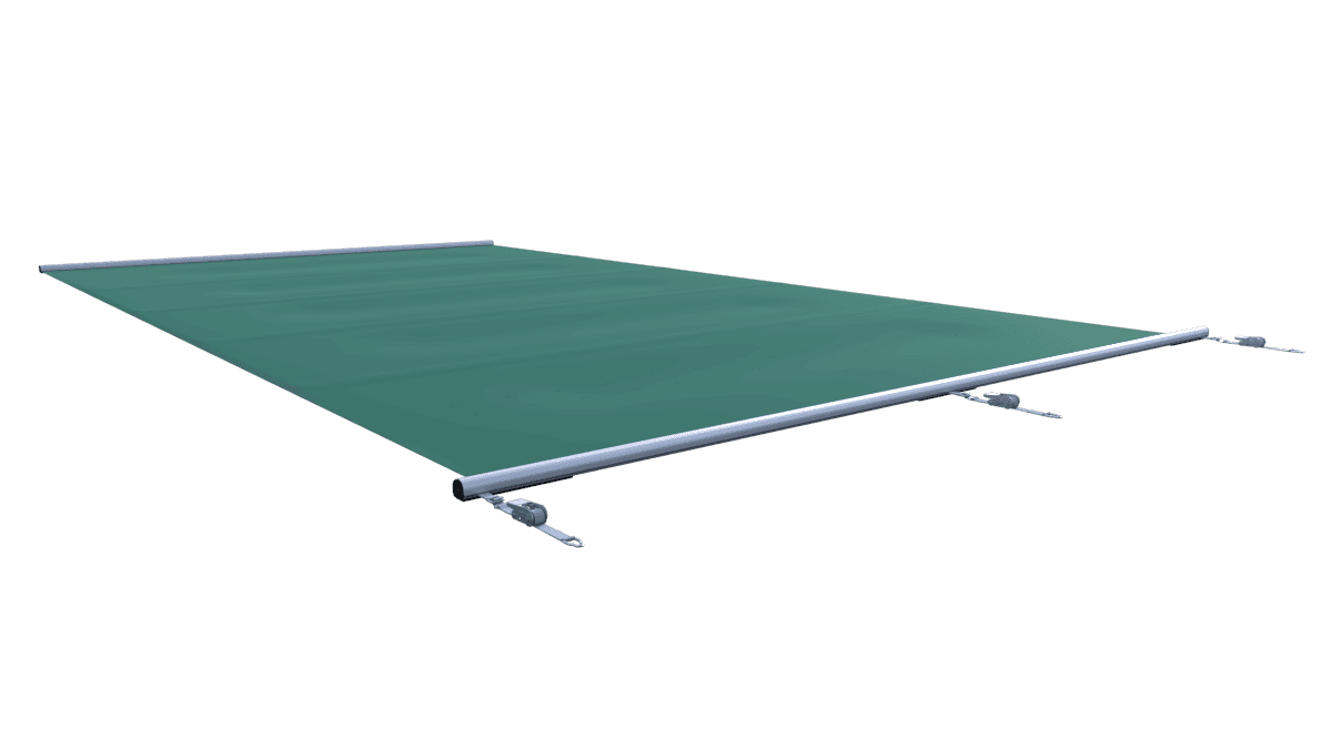 Sicherheitsabdeckung "Extra Top" in Grün für Pools, pro m², bietet zusätzliche Sicherheit und Schutz.