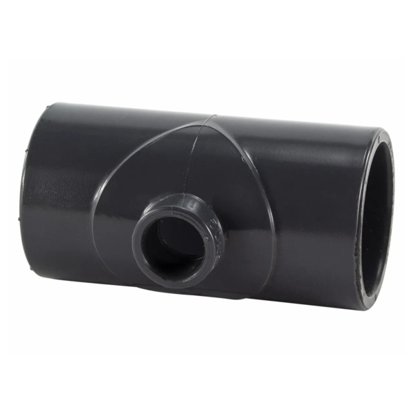 PVC-T-Stück 50 x 20 x 50 mm für Poolleitungen und Wasseranlagen.