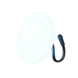 LED-Poolbeleuchtung in Weiß, 100 mm Durchmesser, geeignet für den Unterwassereinsatz.