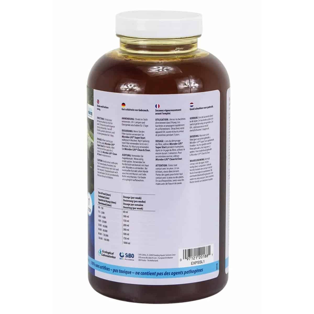 Microbe-Lift Super Start Bakterien für Pools, 1 Liter, fördert eine gesunde Wasserbalance.