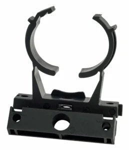 Rohrschelle PP 60-65 mm schwarz für Poolrohre, Typ POPP, stabile Befestigung.