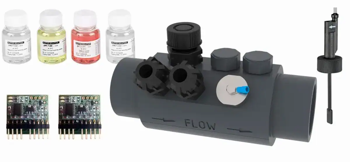 Hydrolyse Elite-Set inklusive Chemikalien und Controllern für Poolwasser bis 65 m³.