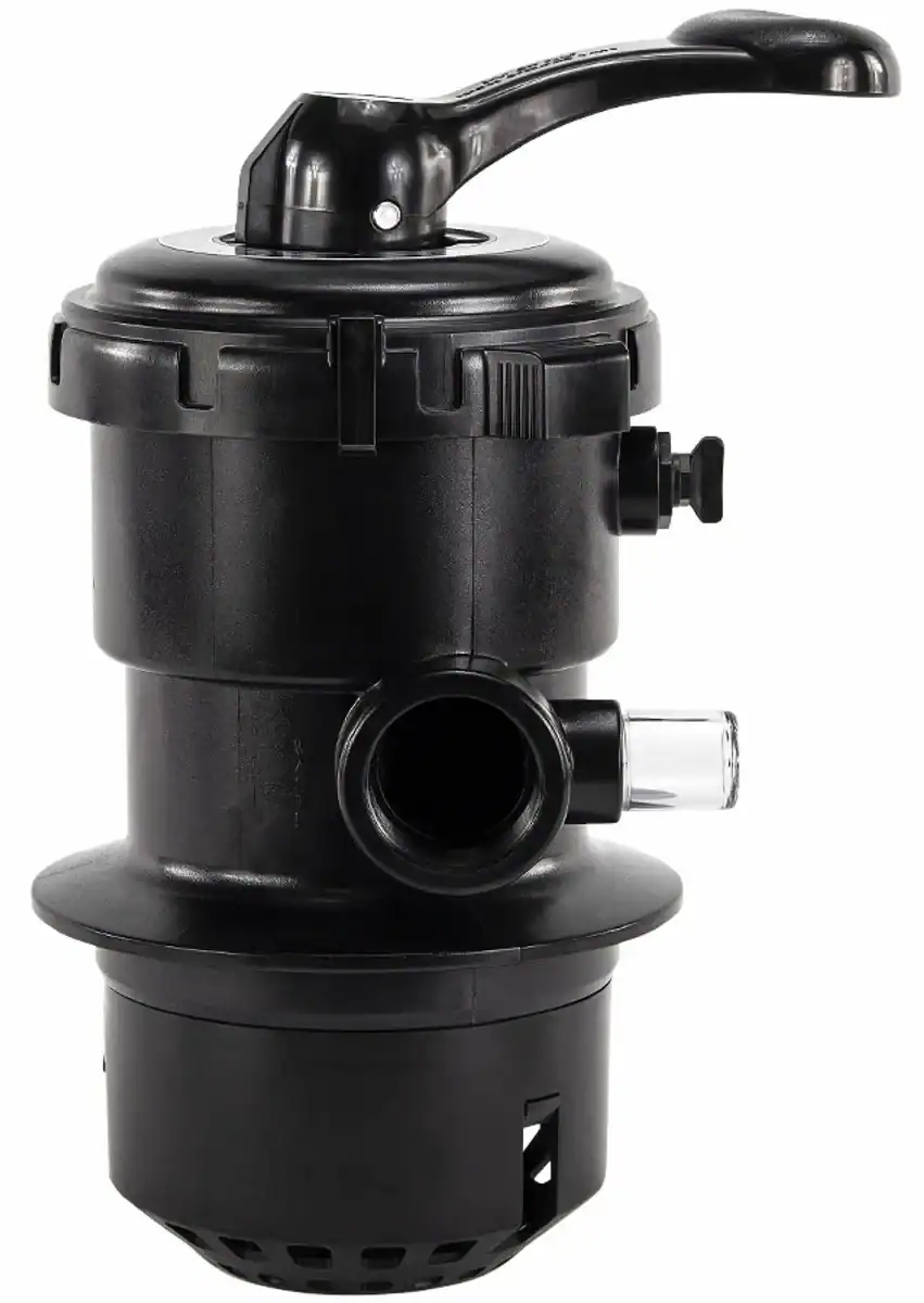 6-Wege-Ventil für Sandfilter mit Klemmdeckel, geeignet für MFV Sandfiltersysteme.