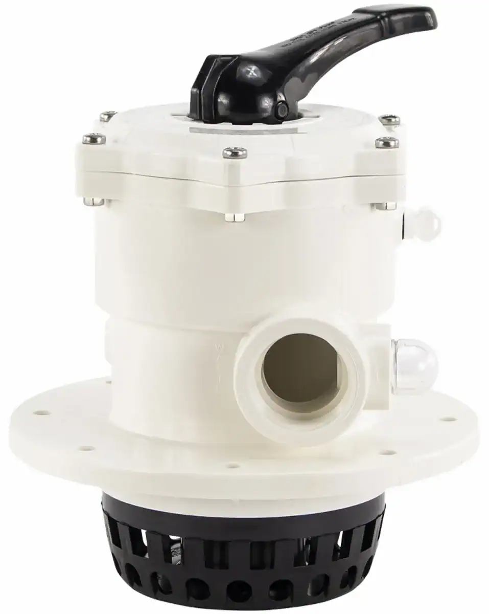 Praher 6-Wege-Ventil 2 Zoll für Topmount-Sandfilter, ideal für Poolfiltrationssysteme.
