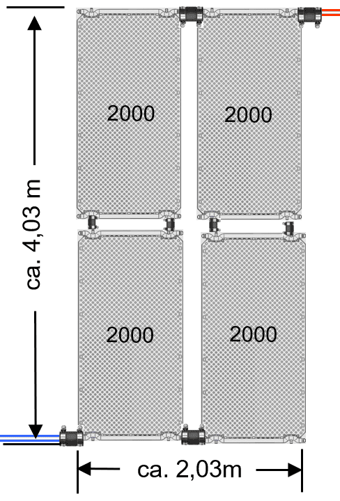 Solarheizungsset für die Poolheizung, inklusive 4 Paneele von 2 m², ideal für effiziente Sonnen-en.
