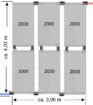 Sonnenkollektor für Poolheizung, 6 Paneele, 2000 Liter pro Paneel, geeignet für Sonnenenergie.