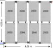 Solarheizungsset mit 8 Absorberpaneelen, ideal für Sonnenenergie und Beheizung von Pools bis 32 m.