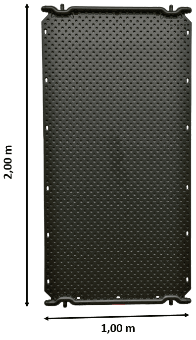 Sonnenkollektor für die Poolheizung, 16 m², schwarz, mit Perforationen.