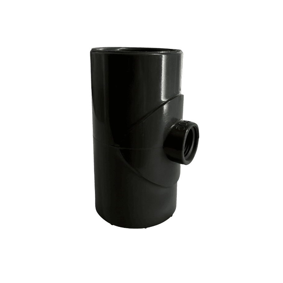 PVC-T-Stück 90° Ø 50 mm mit Innengewinde für Poolanlagen.