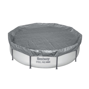 Pool Bestway Steel Pro Max mit Abdeckung, geeignet für sommerliche Abkühlung.
