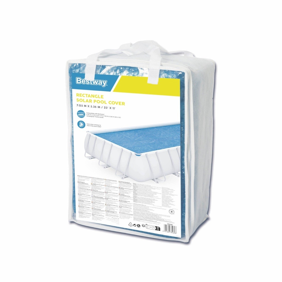Bestway Solarabdeckung rechteckig - 732 x 366 cm (Abdeckungsgröße 703 x 336) - Blau
