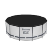 Bestway Steel Pro MAX Pool mit schwarzer Abdeckung und Metallrahmen.