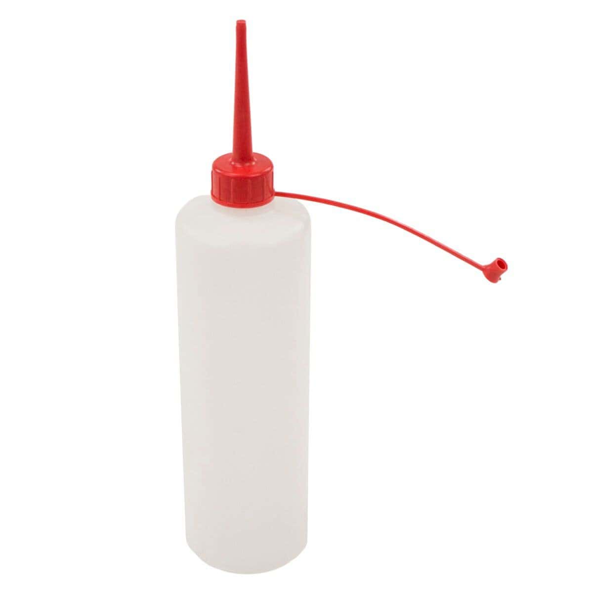 Kunststoffflasche mit Ausgießer für Poolchemikalien und Poolpflege.