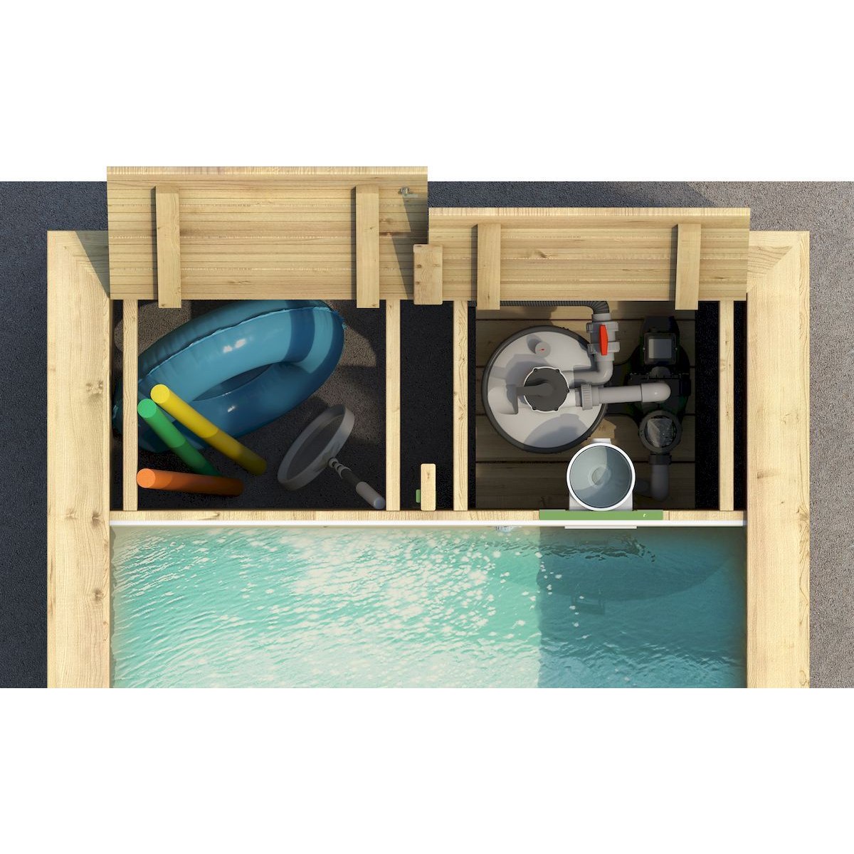 BWT Pool'n Box 6.20 x 2.50 x 1.33 m Stadtpool - mit Sandfilterpumpe