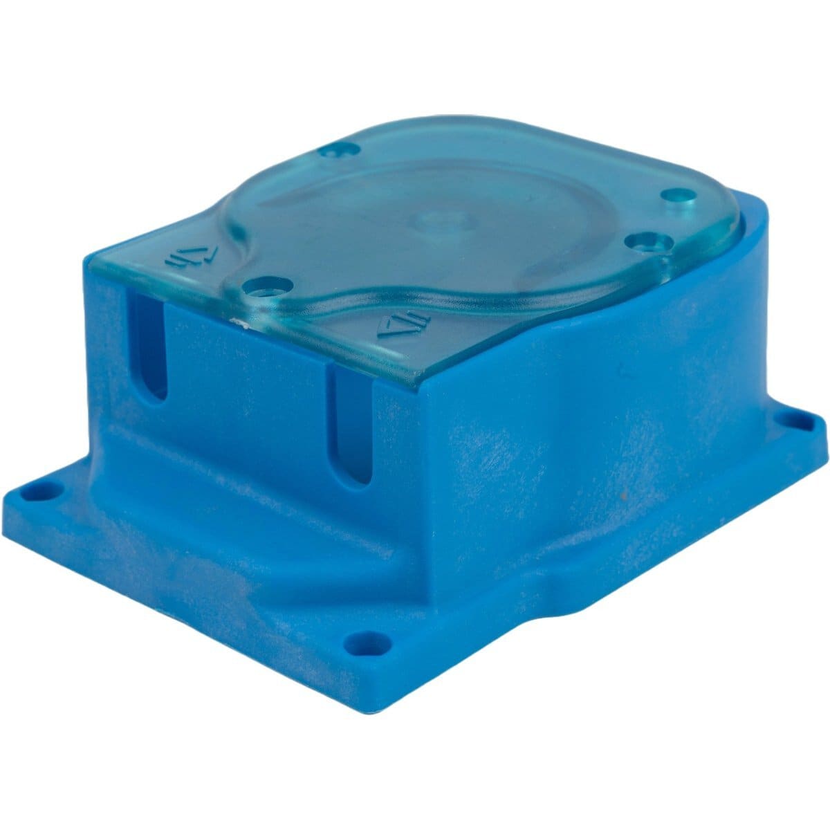Blauer Poolfilter für Wasseraufbereitung und Poolpflege.