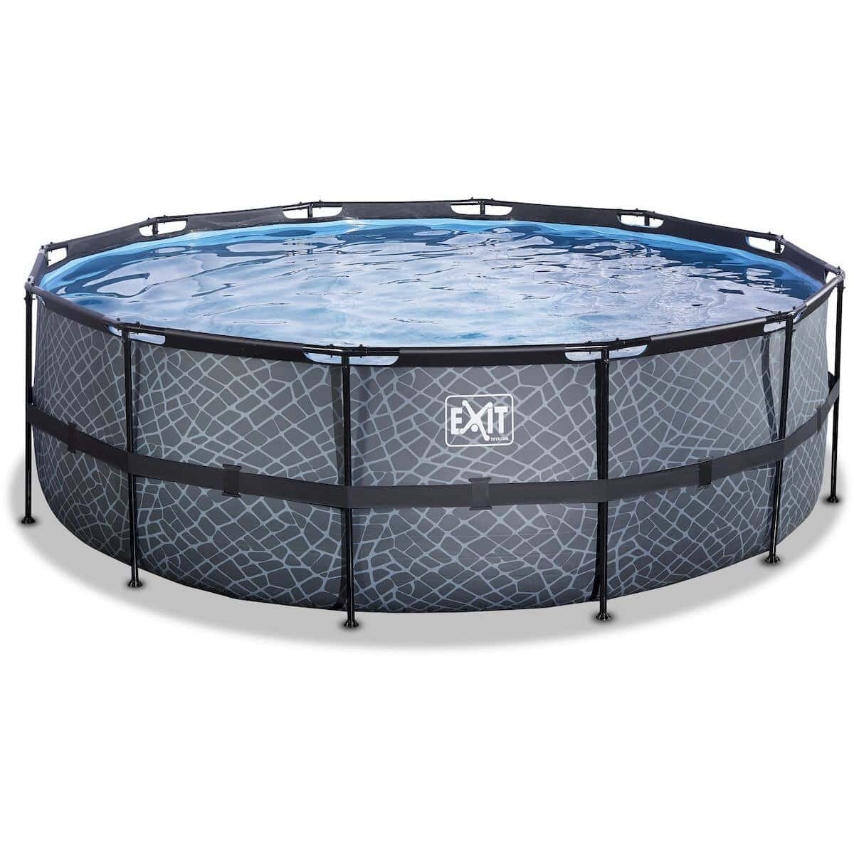 Aufstellpool für den Garten, einfach zu installieren und ideal für sommerliche Tage.