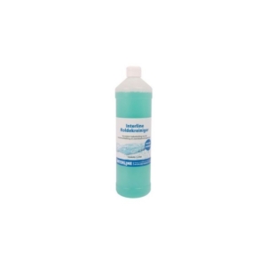 Pool-Reinigungsmittel in Flasche für die Poolpflege.