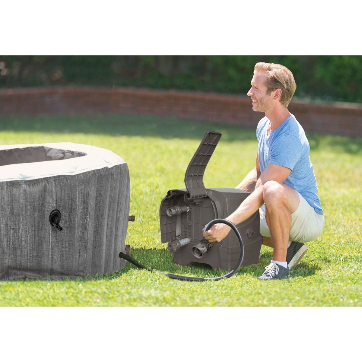 Intex Pure Spa Greywood Deluxe aufblasbarer Spa - 4 Personen