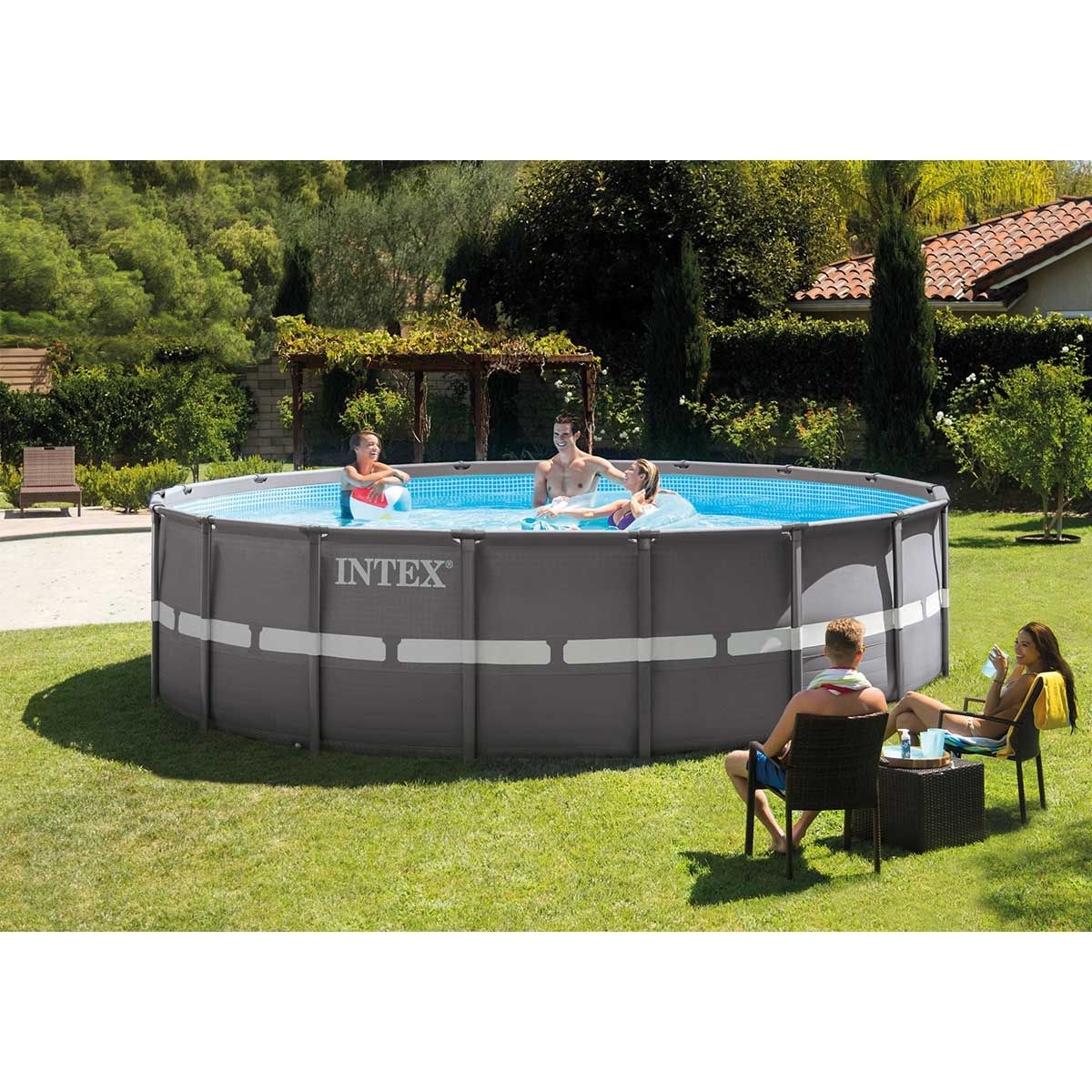 Intex Ultra XTR Frame Pool - 610 x 122 cm - mit Sandfilterpumpe und Zubehör