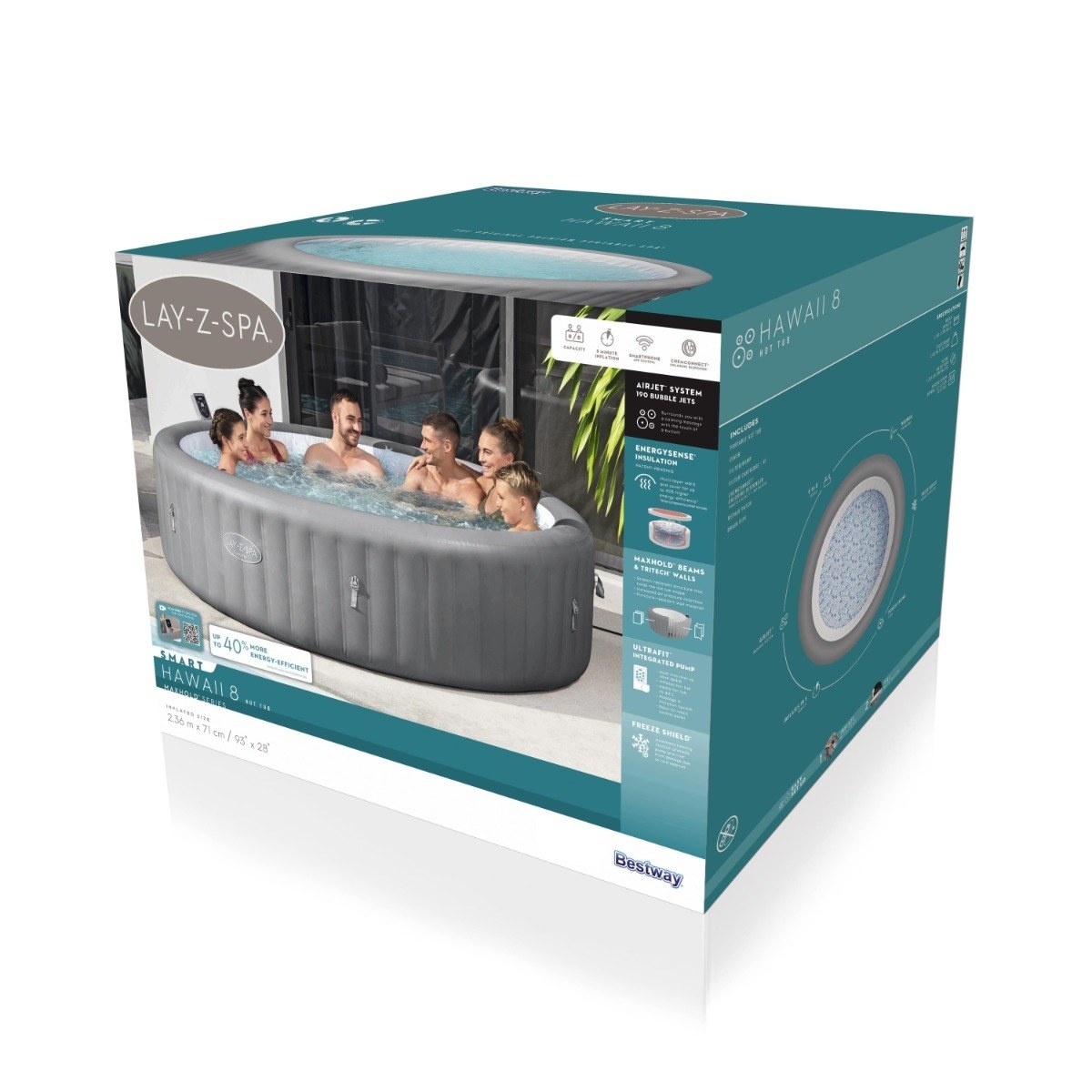 Lay-Z Spa Hawaii EnergySense Airjet aufblasbare Spa - 8 Personen